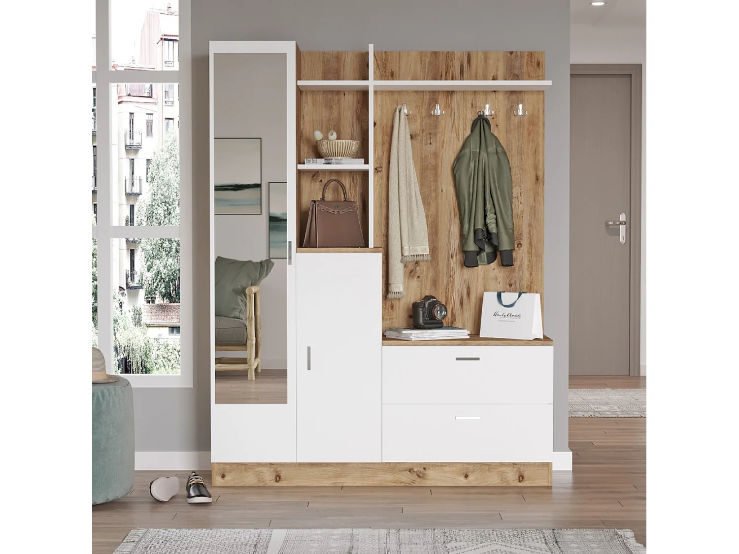 Meuble d'entrée design style scandinave ANKA