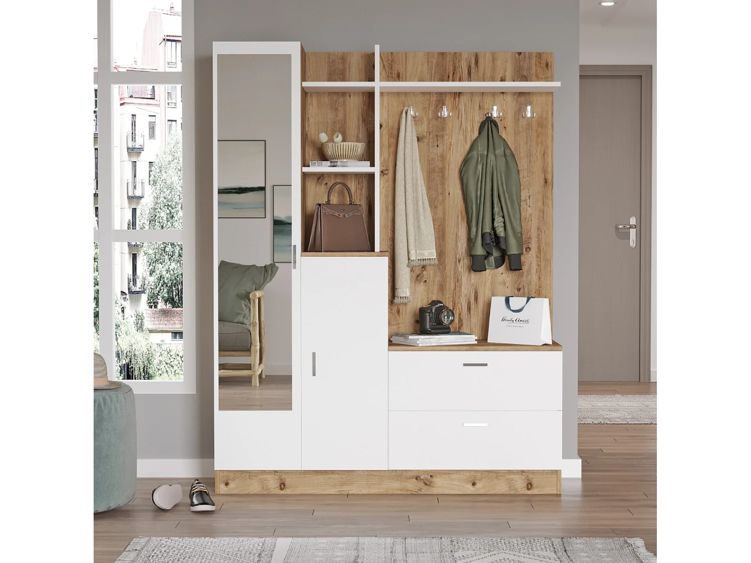 Meuble d'entrée design style scandinave ANKA