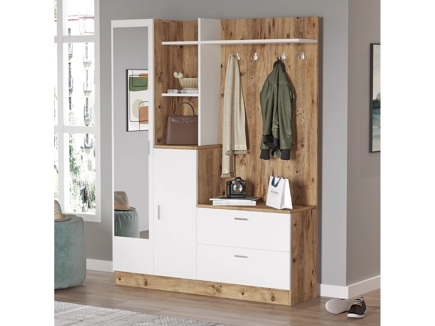 Meuble d'entrée design style scandinave ANKA