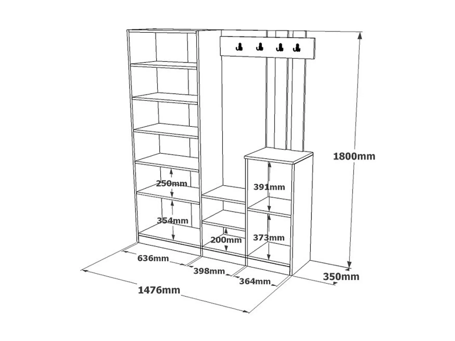Móvel de Entrada Design Madeira e Cinza com Espelho Anka - Armazenamento Espaçoso e Elegante
