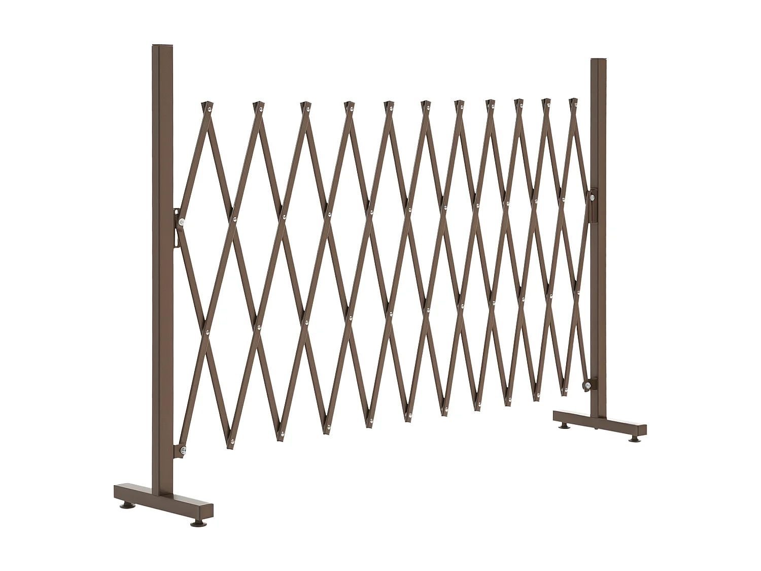 Barrière extensible rétractable barrière de sécurité 300L x 31l x 103H cm alu métal marron