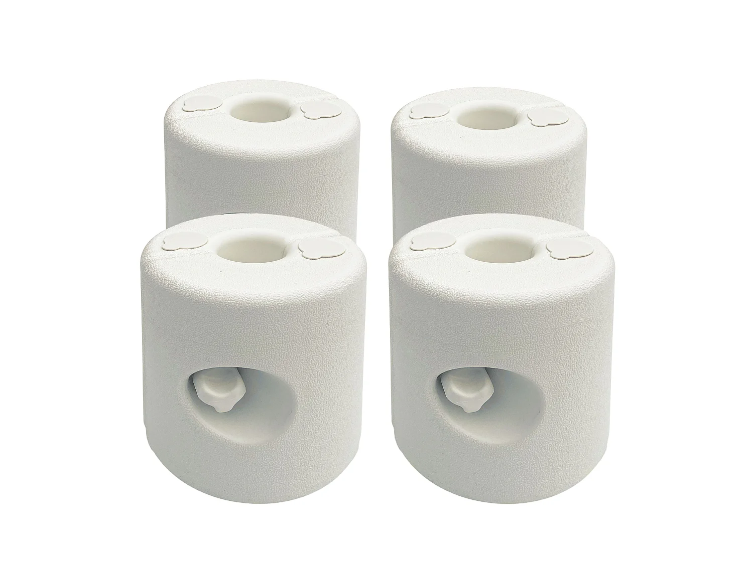Lot de 4 poids de lestage cylindrique pour tonnelle barnum tente dim. Ø 22 / Ø 24 x 25H cm HDPE blanc