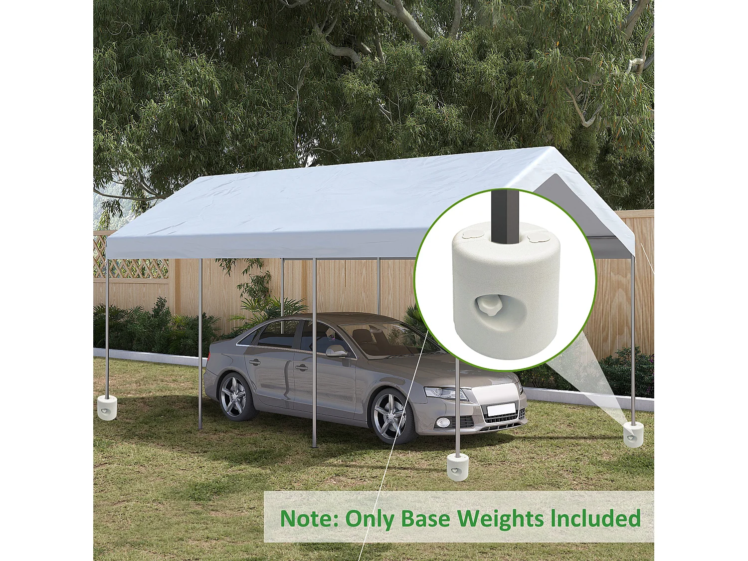 Lot de 4 poids de lestage cylindrique pour tonnelle barnum tente dim. Ø 22 / Ø 24 x 25H cm HDPE blanc