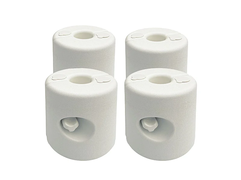 Lot de 4 poids de lestage cylindrique pour tonnelle barnum tente dim. Ø 22 / Ø 24 x 25H cm HDPE blanc