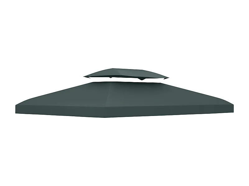 Toile de rechange pour pavillon tonnelle tente 3 x 4 m polyester haute densité 180 g/m² gris foncé