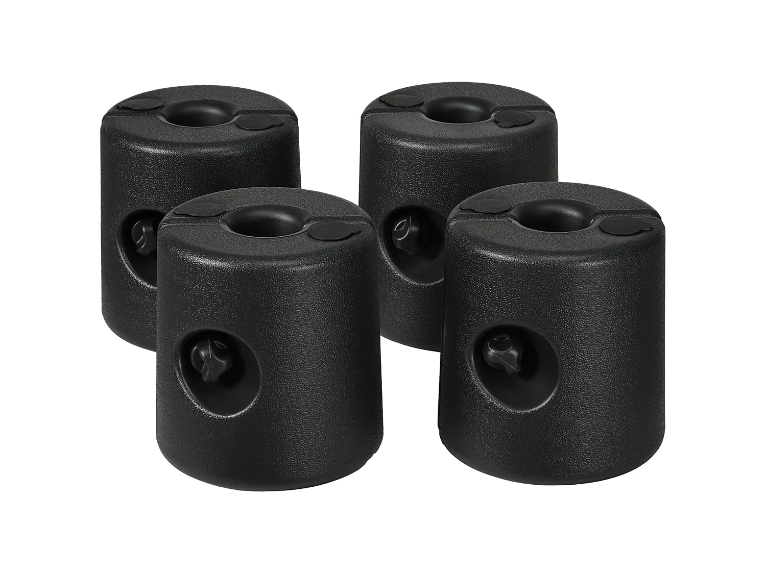 Lot de 4 poids de lestage cylindrique pour tonnelle barnum tente dim. Ø 22 / Ø 24 x 25H cm HDPE noir