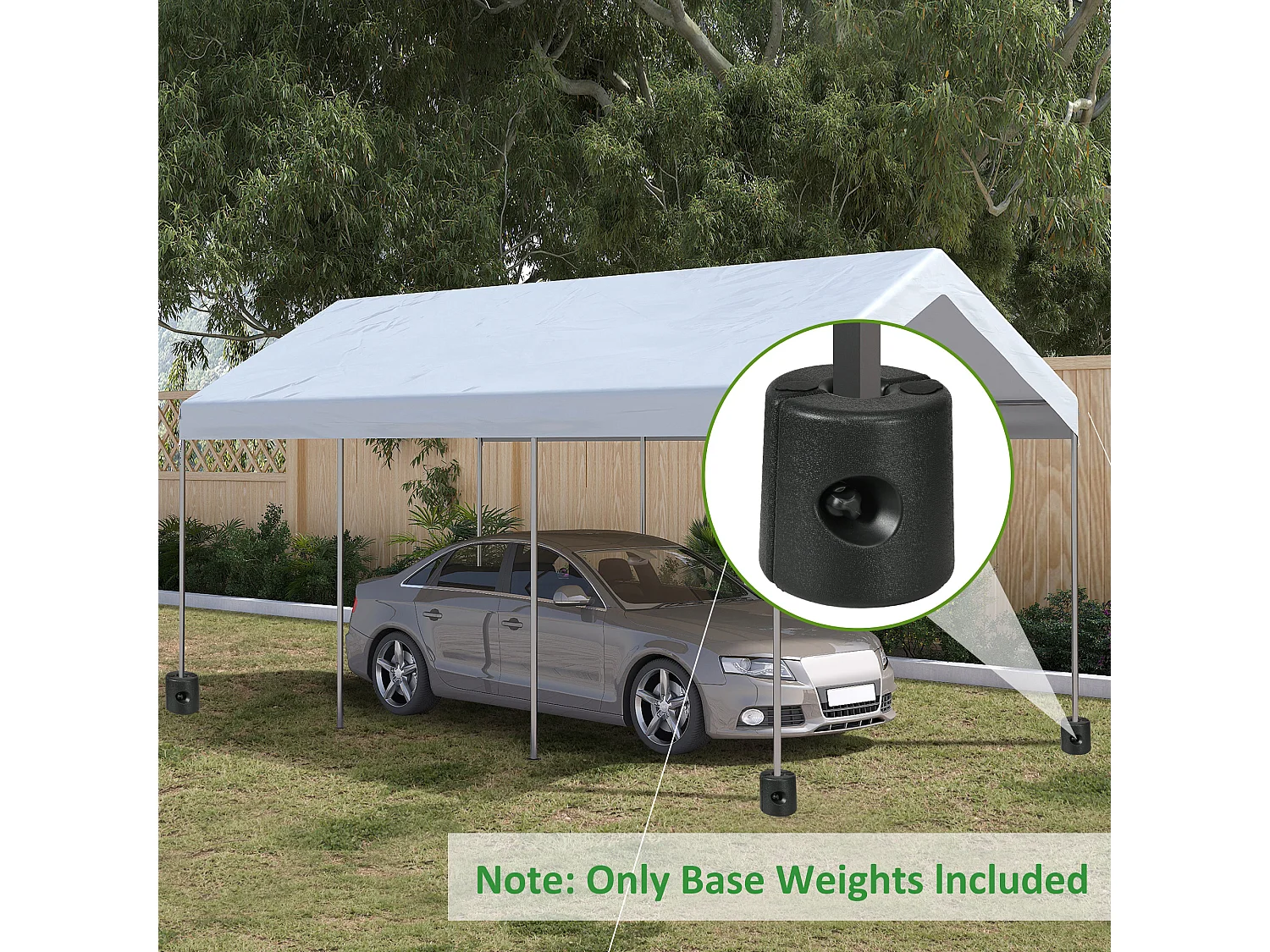 Lot de 4 poids de lestage cylindrique pour tonnelle barnum tente dim. Ø 22 / Ø 24 x 25H cm HDPE noir