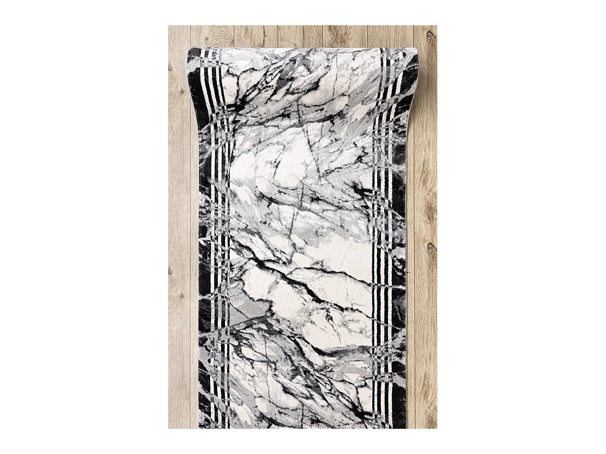 Tapis de couloir TULS 51210 moderne, Marbre anthracite 100x1050 cm