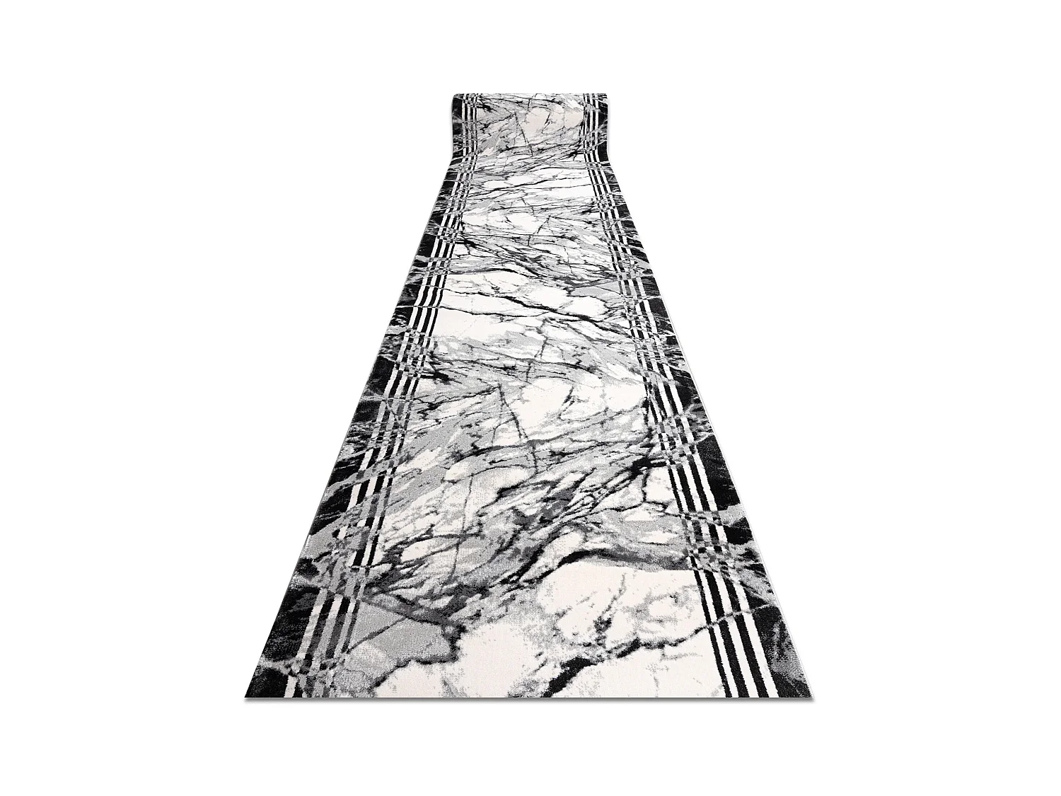 Tapis de couloir TULS 51210 moderne, Marbre anthracite 100x1150 cm