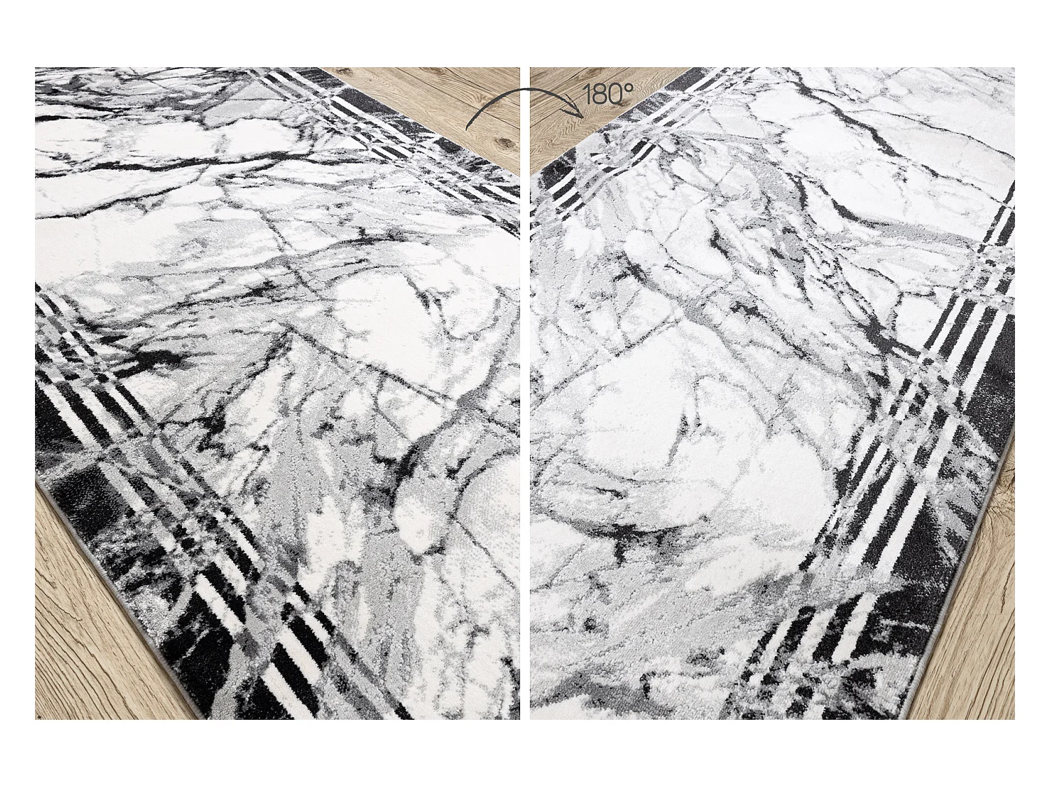 Modern Läufer TULS 51210 Marmor anthrazit 100x140 cm