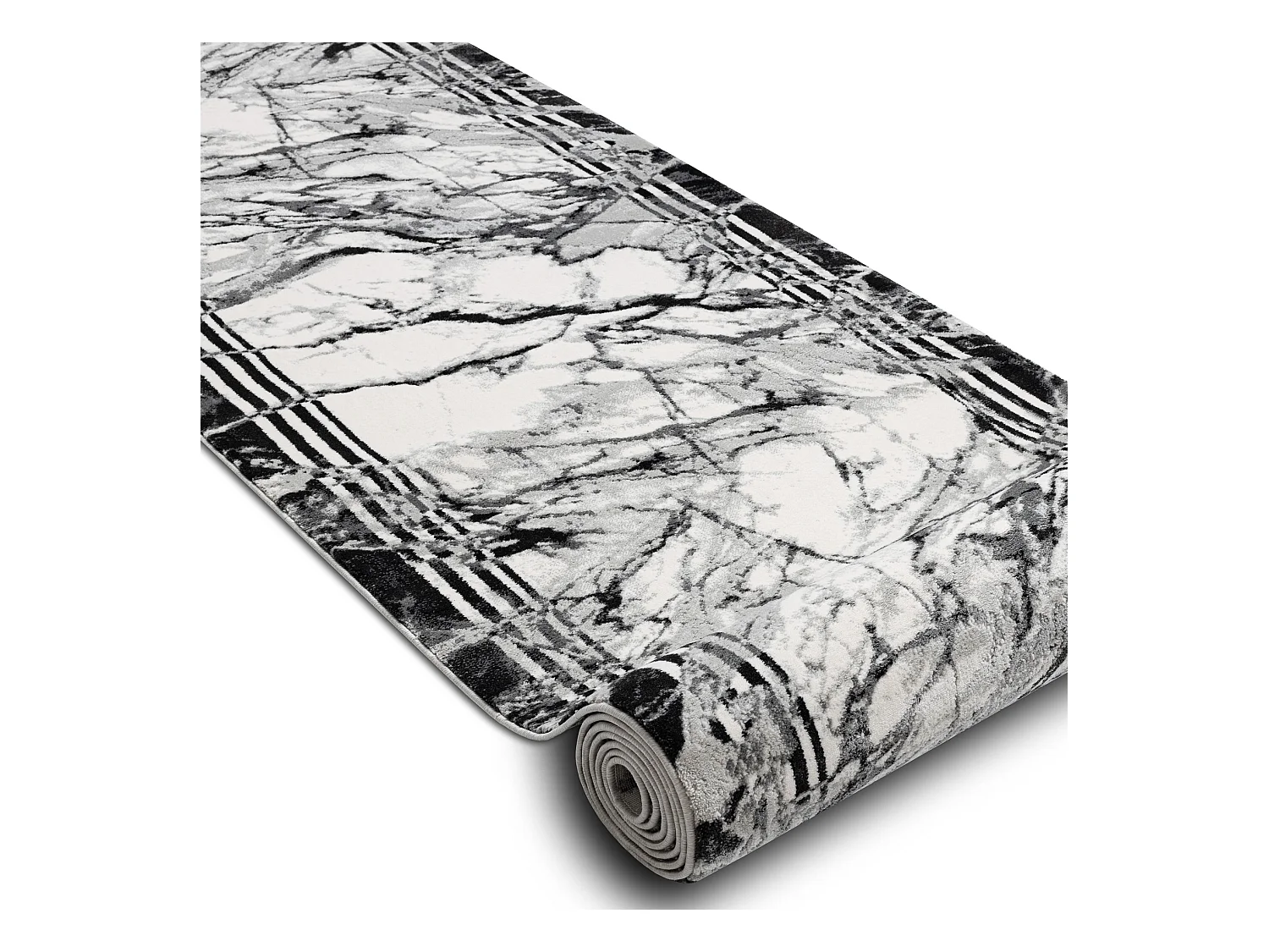 Tapis de couloir TULS 51210 moderne, Marbre anthracite 100x300 cm