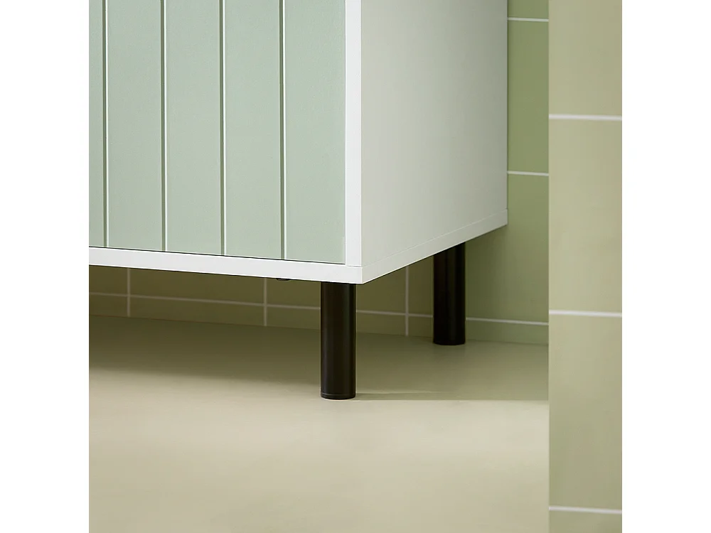 SoBuy Badkameronderkast Badkameropbergkast Opbergkast Toiletkast met 1 open vak, 2 deuren, 60x30x87 cm, BZR138-GR