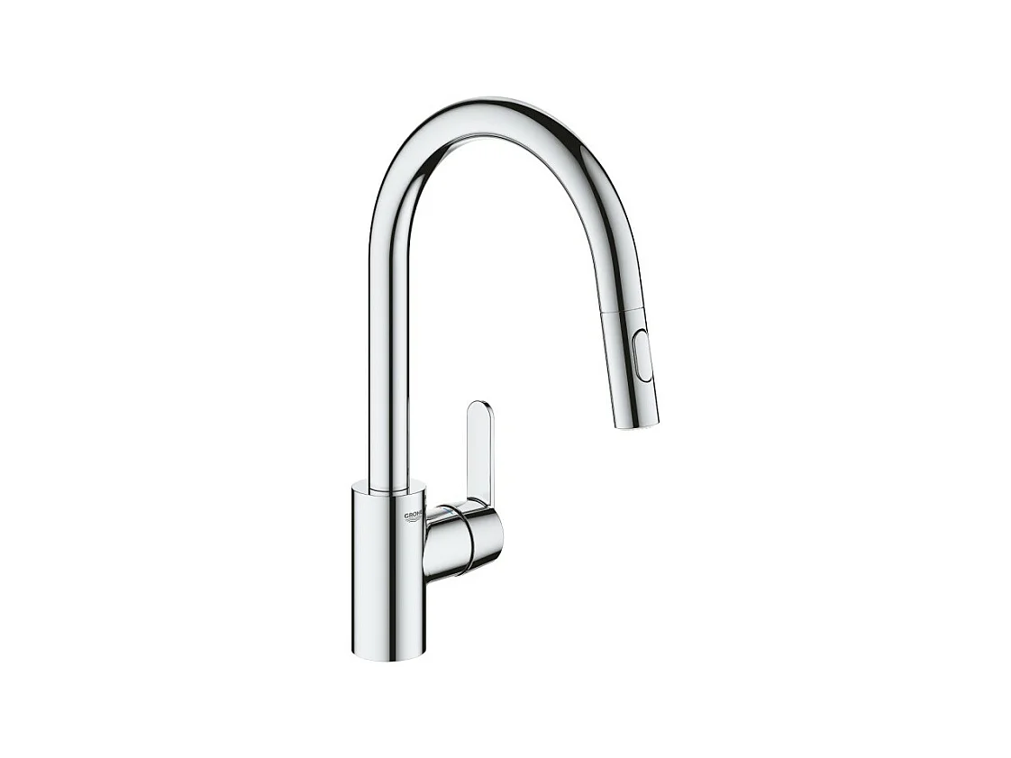 Robinet de cuisine avec mousseur bec haut GROHE Get chromé