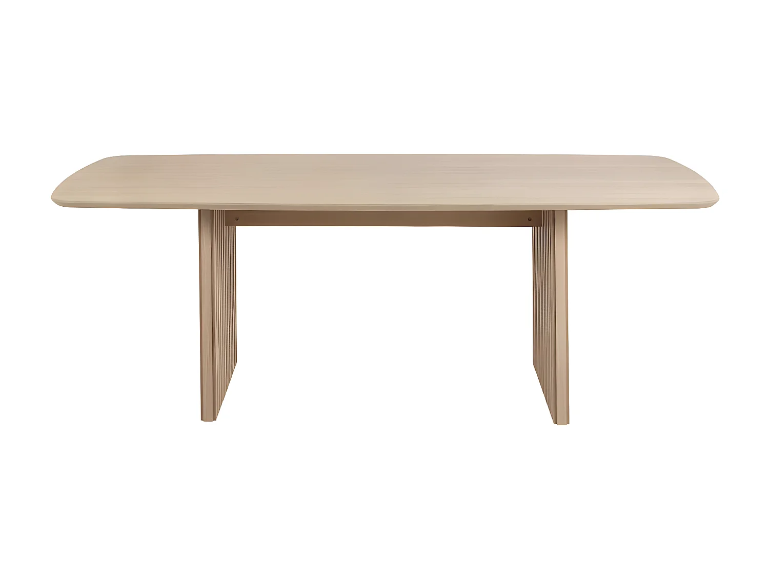 Dryas - Table à manger 8 personnes aux bords arrondis en bois - Bois blanchi