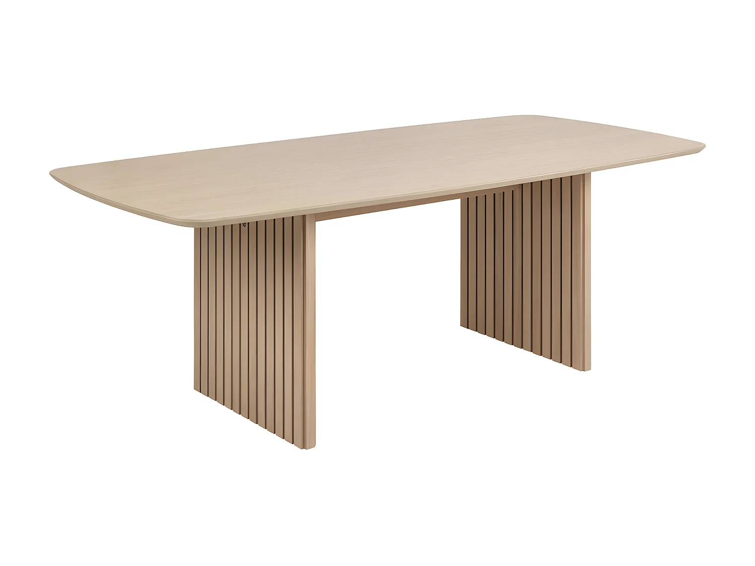 Dryas - Table à manger 8 personnes aux bords arrondis en bois - Bois blanchi