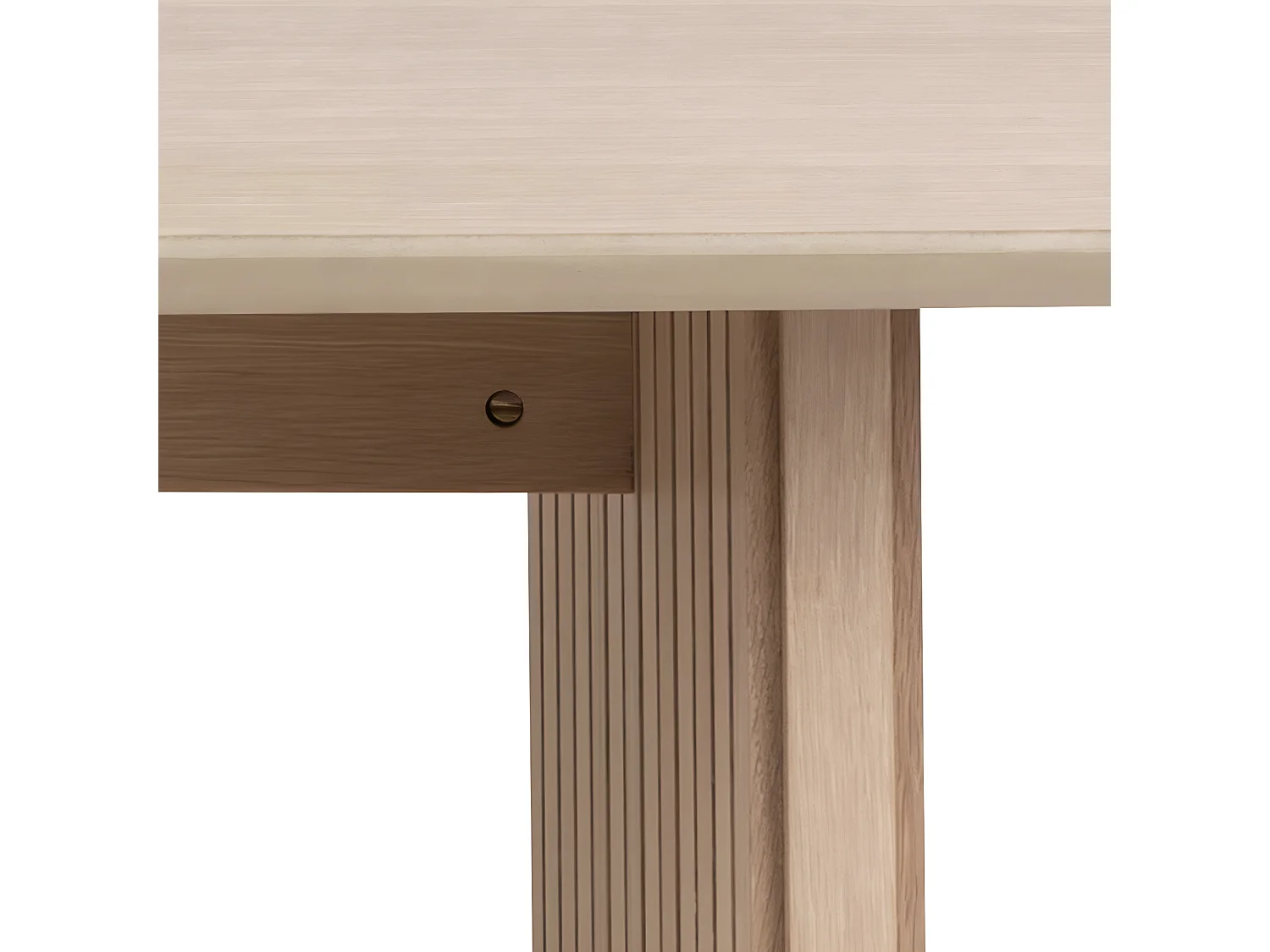 Dryas - Table à manger 8 personnes aux bords arrondis en bois - Bois blanchi