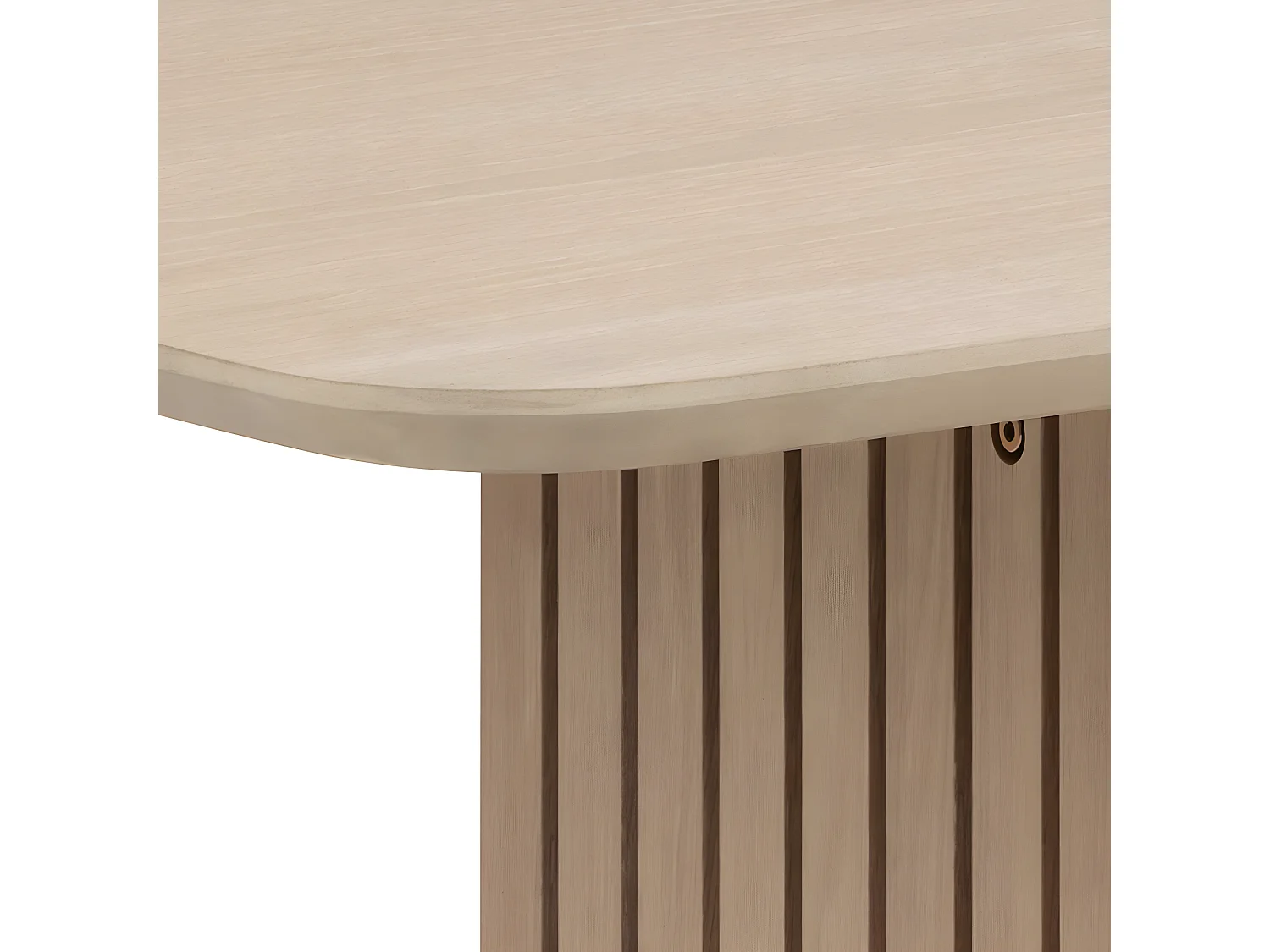 Dryas - Table à manger 8 personnes aux bords arrondis en bois - Bois blanchi