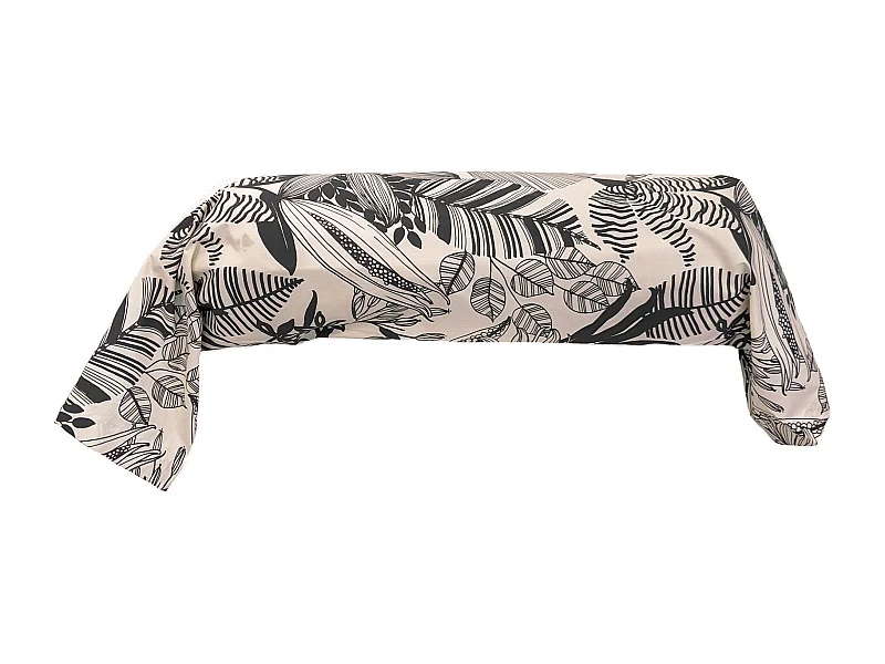 Taie de traversin 240x43 cm percale de coton ALBA beige/noir