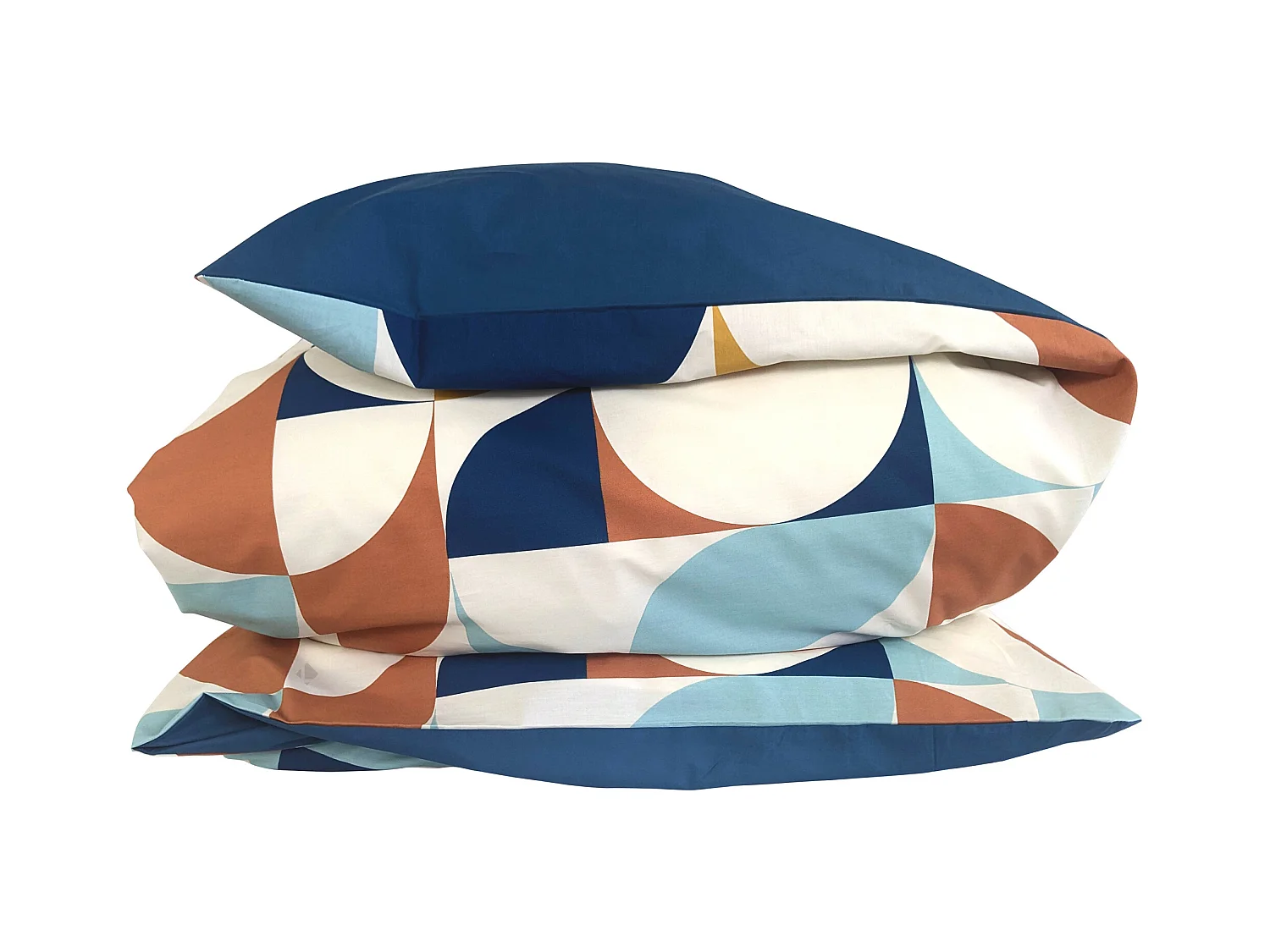 Housse de couette 280x240 cm percale de coton MODULO bleu cobalt