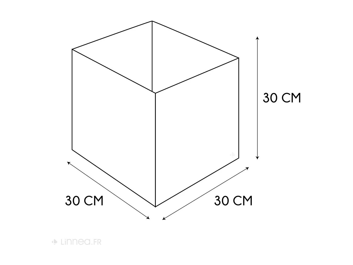 Cube de rangement décoratif 27 L collection WHITE 30x30x30 cm blanc