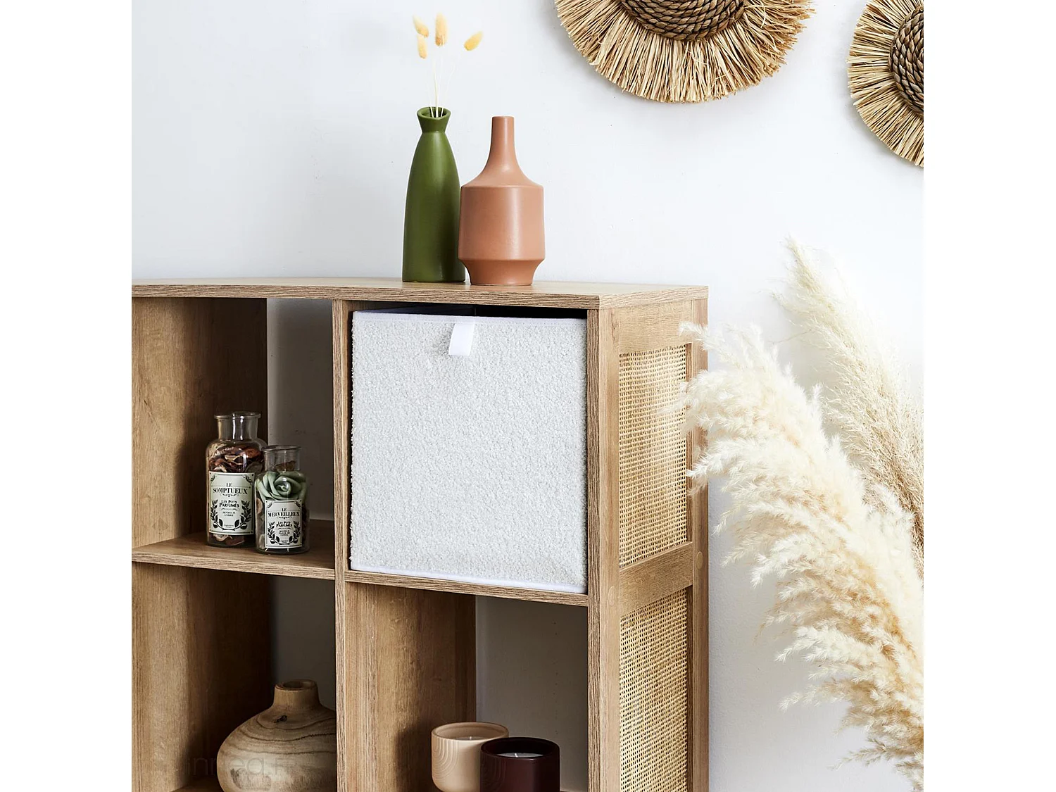 Cube de rangement décoratif 27 L collection WHITE 30x30x30 cm blanc