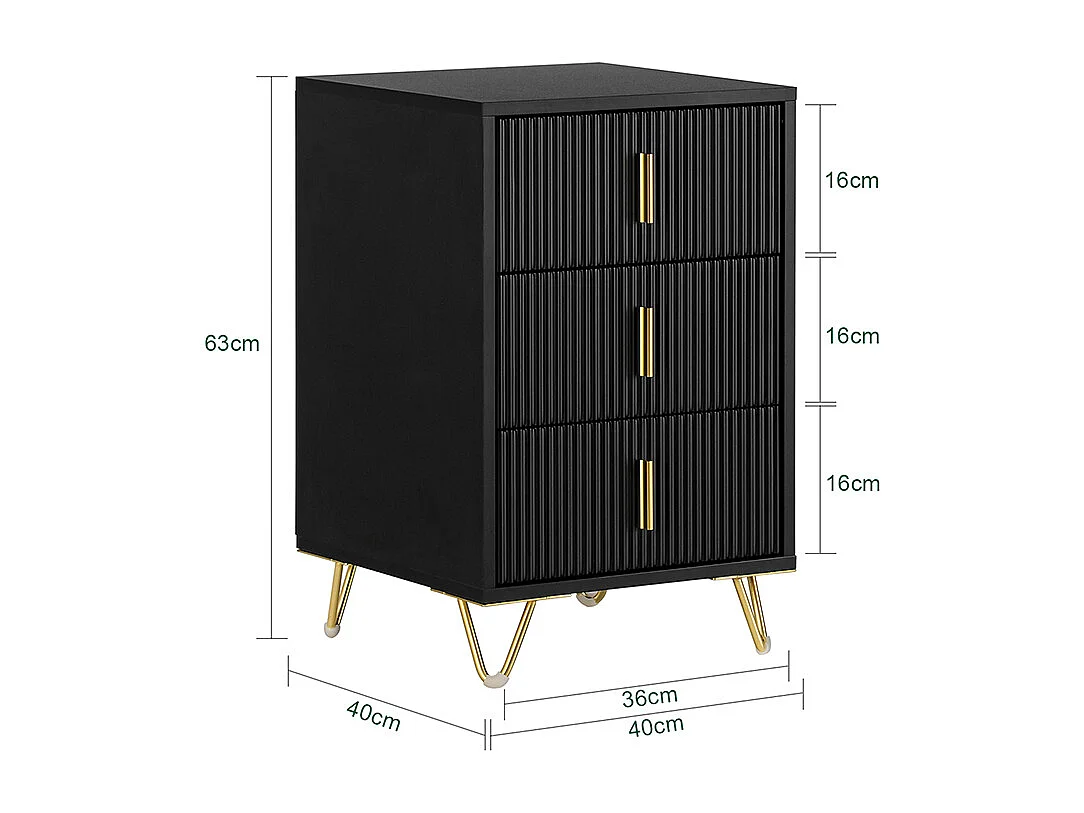 Stolik nocny z 3 szufladami FBT115-L-SCH
