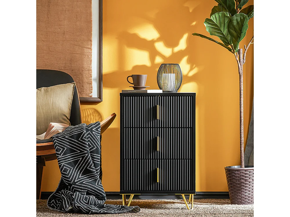 Stolik nocny z 3 szufladami FBT115-L-SCH