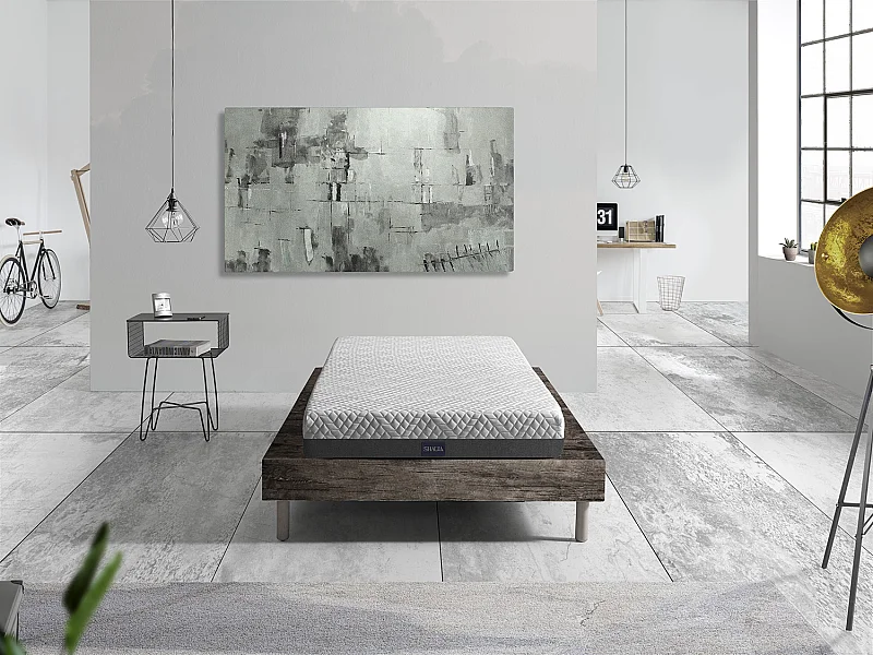 Matelas Juvenil 120X190 PLATON, Epaisseur 20 CM, Dehoussable, Moussee a memoire, ergonomique et respirant. Montessori