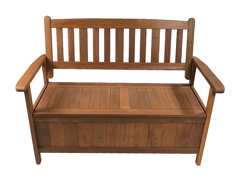 Gartenbank 2-Sitzer mit Stauraum "Manille" - Ahornholz - Braun