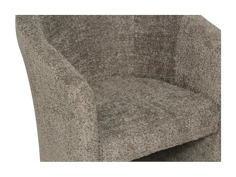 Fauteuil de salon KYOTO – Confortable – Tissu bouclé brun – Style moderne et cosy