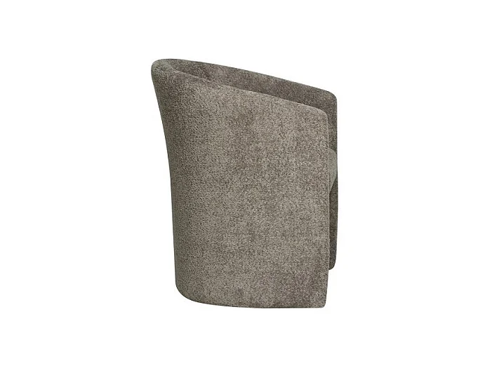 Poltrona confortável para sala de estar em tecido bouclé marrom. Coleção KYOTO