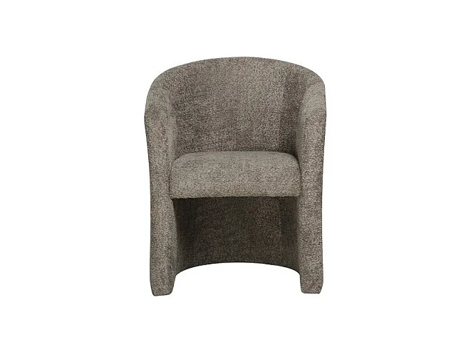 Poltrona confortável para sala de estar em tecido bouclé marrom. Coleção KYOTO