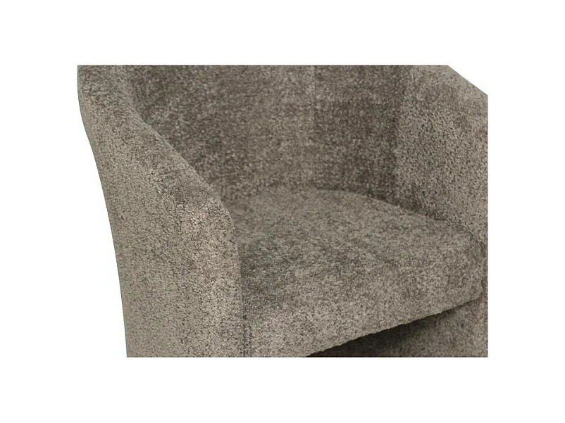 Poltrona confortável para sala de estar em tecido bouclé marrom. Coleção KYOTO