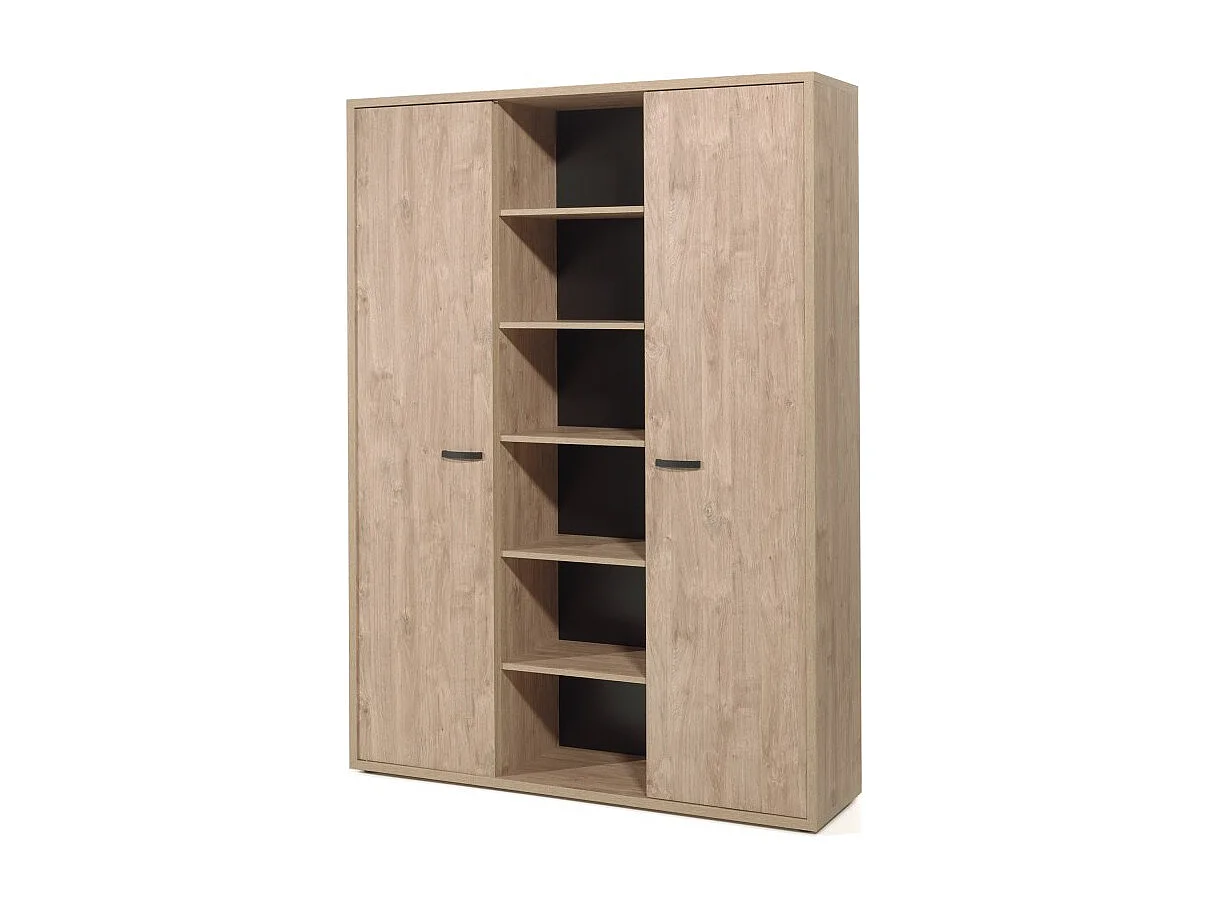 Set van 5 kantoormeubelen in de kleur gouden eik, collectie DEPÉ.