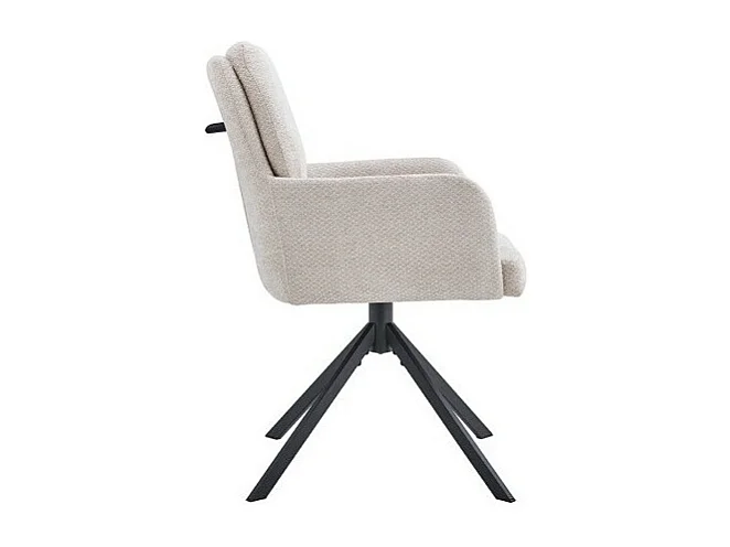 Chaise pivotante PLUMO – Tissu beige – L50 x H85 x P62 cm