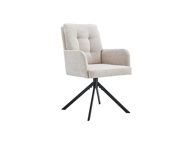 Chaise pivotante PLUMO – Tissu beige – L50 x H85 x P62 cm
