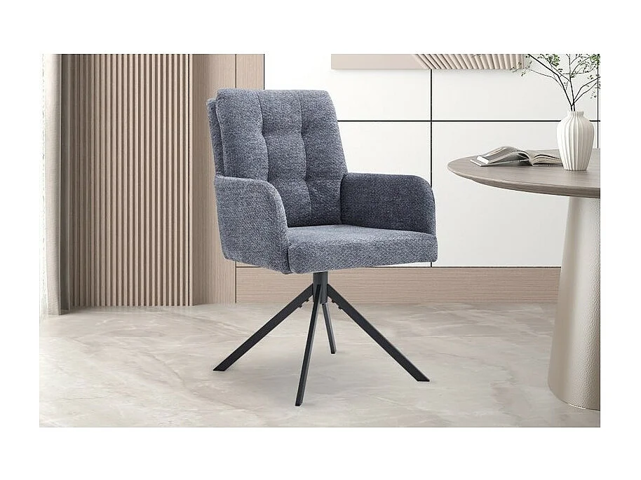 Drehstuhl aus Stoff, Kollektion PLUMO, Farbe Dunkelgrau