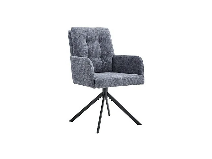 Chaise pivotante PLUMO – Tissu gris foncé – L50 x H85 x P62 cm