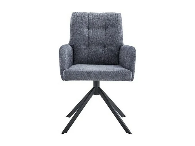 Chaise pivotante PLUMO – Tissu gris foncé – L50 x H85 x P62 cm