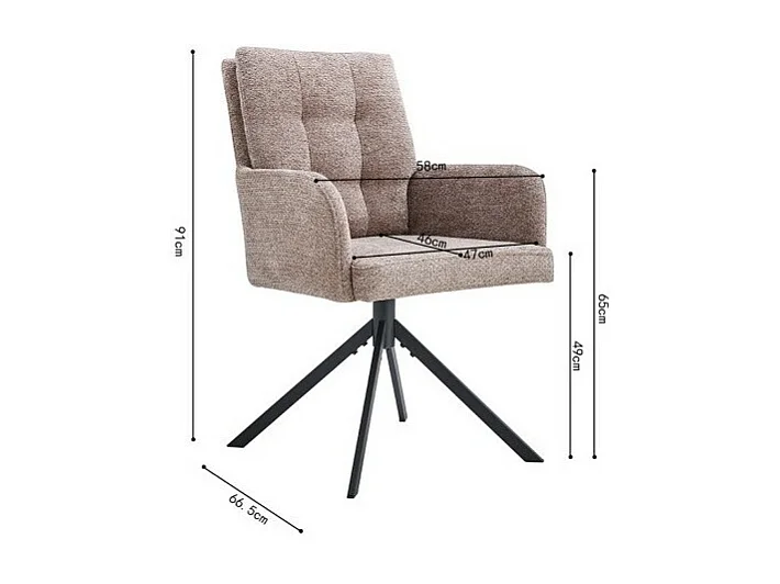 Silla giratoria de tela colección PLUMO color arena