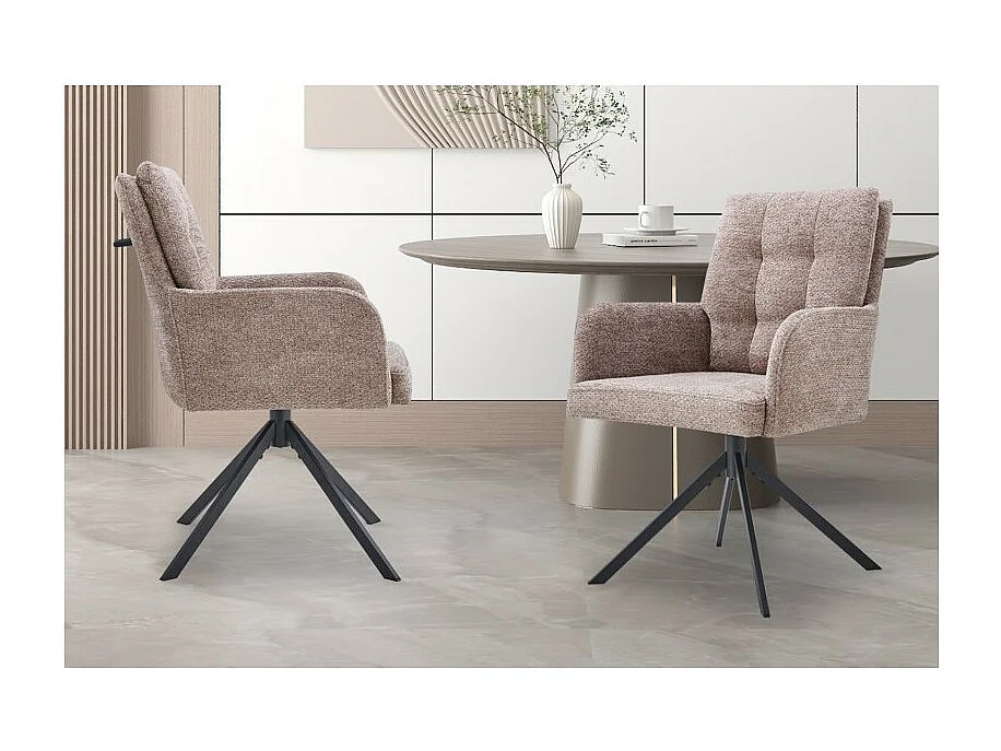 Silla giratoria de tela colección PLUMO color arena