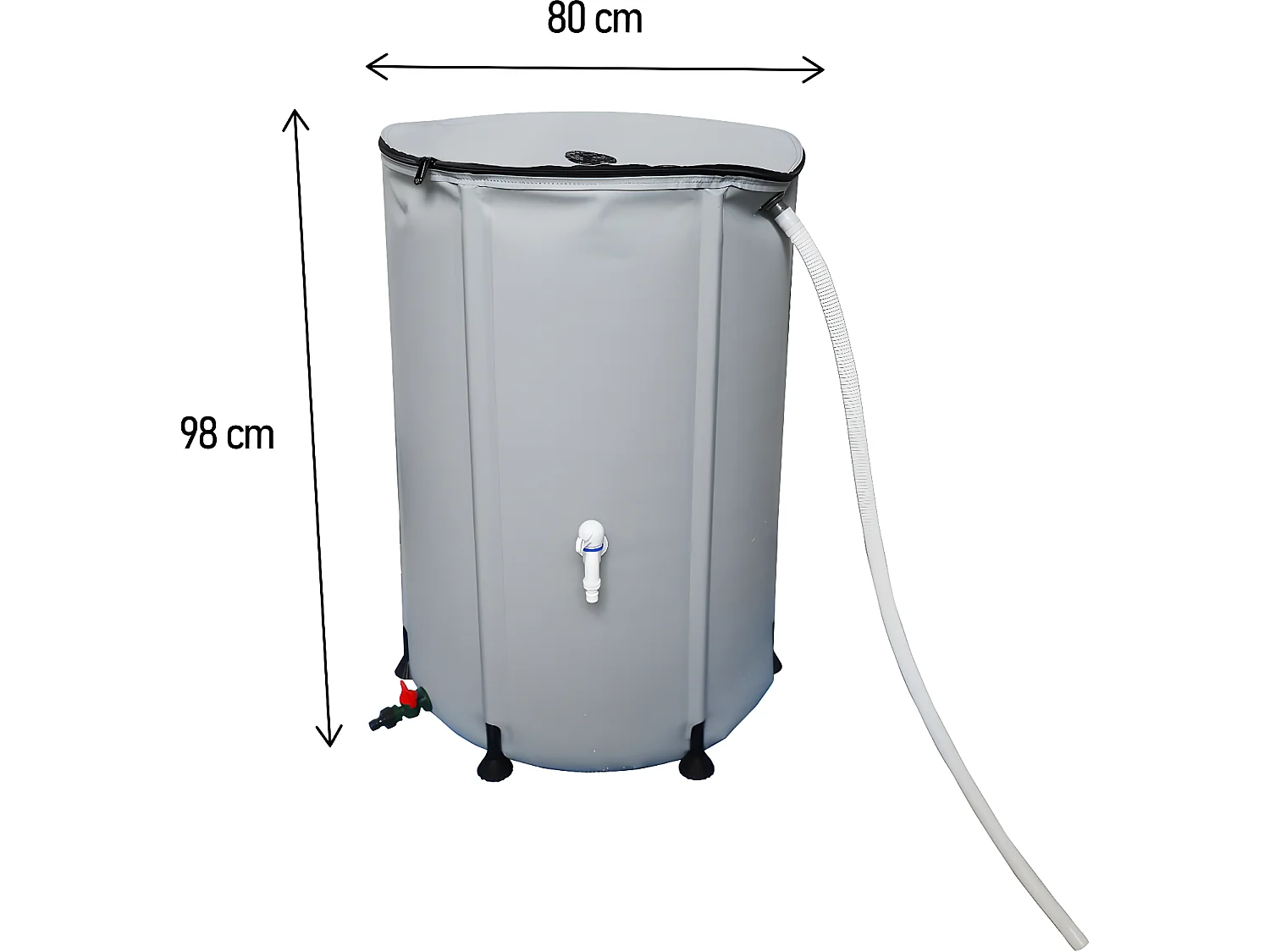 Recuperador de agua flexible de PVC de 500 L - Gris para jardín y casa