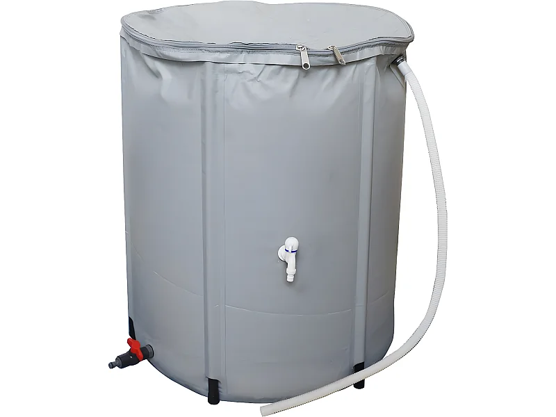 Recuperador de agua flexible en PVC 200 L - Gris, solución ecológica y práctica