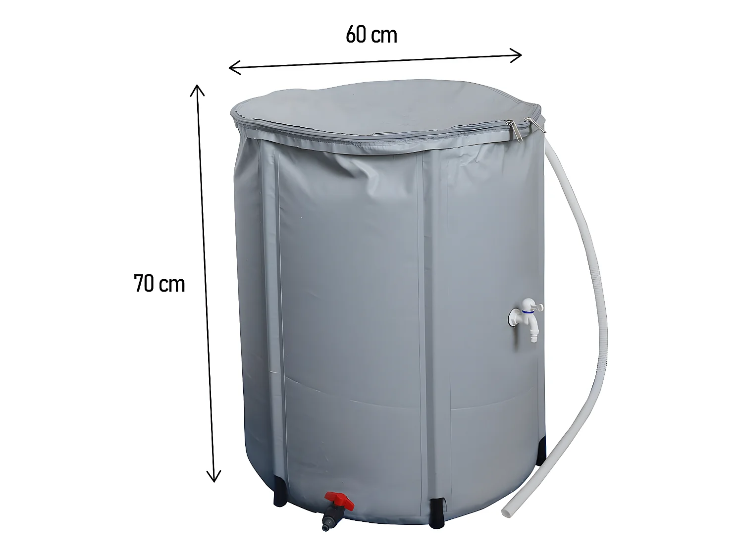 Flexibler PVC-Regenwassersammler 200 L - Grau, ökologische und praktische Lösung