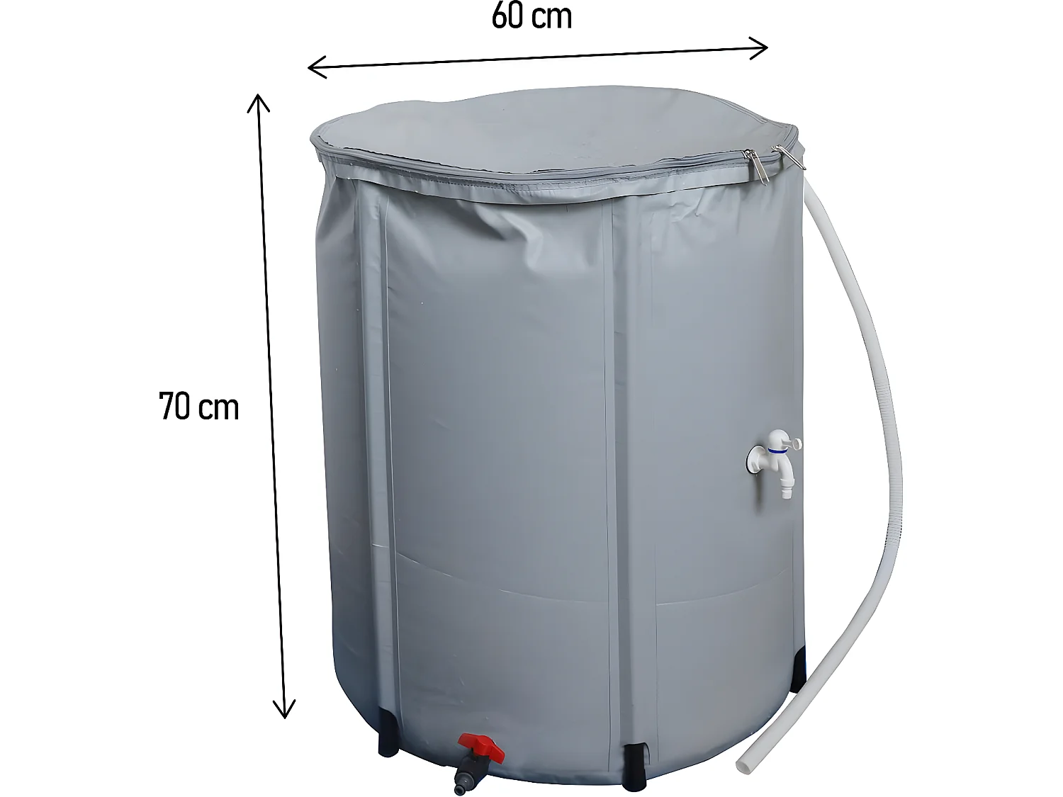 Recuperador de agua flexible en PVC 200 L - Gris, solución ecológica y práctica