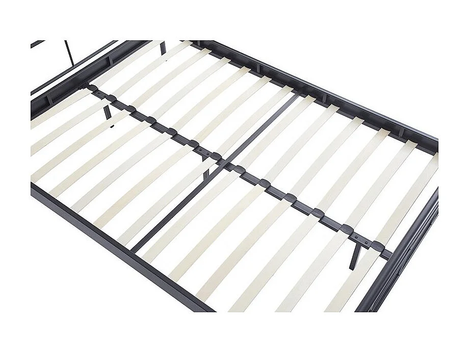 Cama de metal 140x200 cm SORA, color gris oscuro