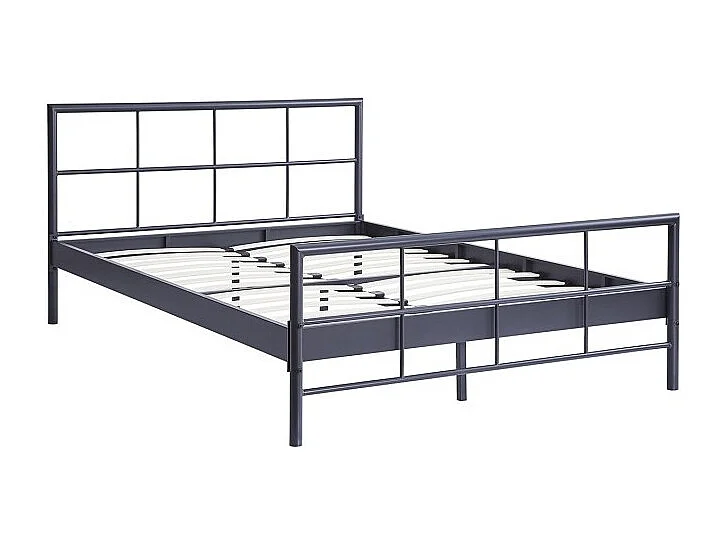 Cama de metal 140x200 cm SORA, cor cinza escuro