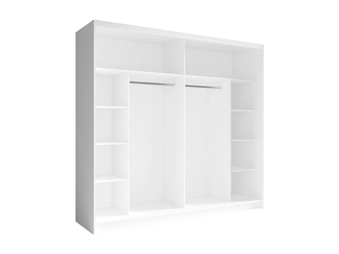Armadio 230 cm con 2 porte scorrevoli con specchio - bianco - Collezione NOFI