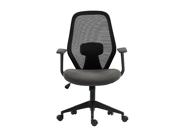 Chaise de bureau JANE – Tissu filet noir et gris – Confort et modernité pour votre espace de travail