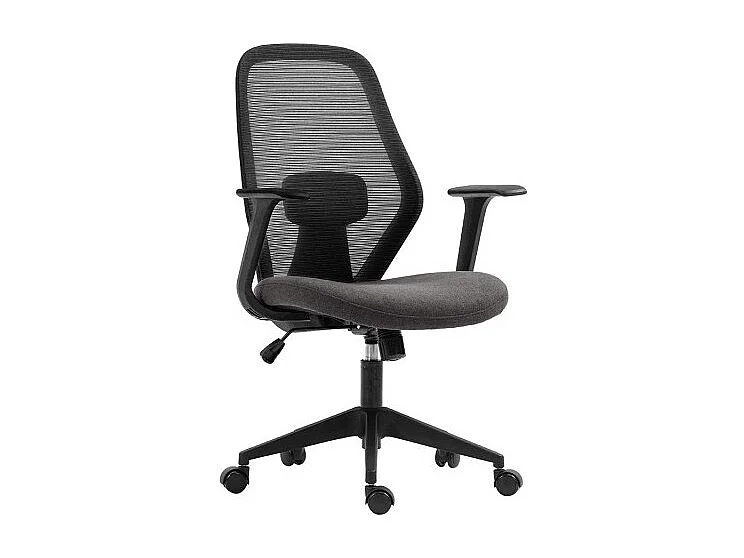 Chaise de bureau JANE – Tissu filet noir et gris – Confort et modernité pour votre espace de travail
